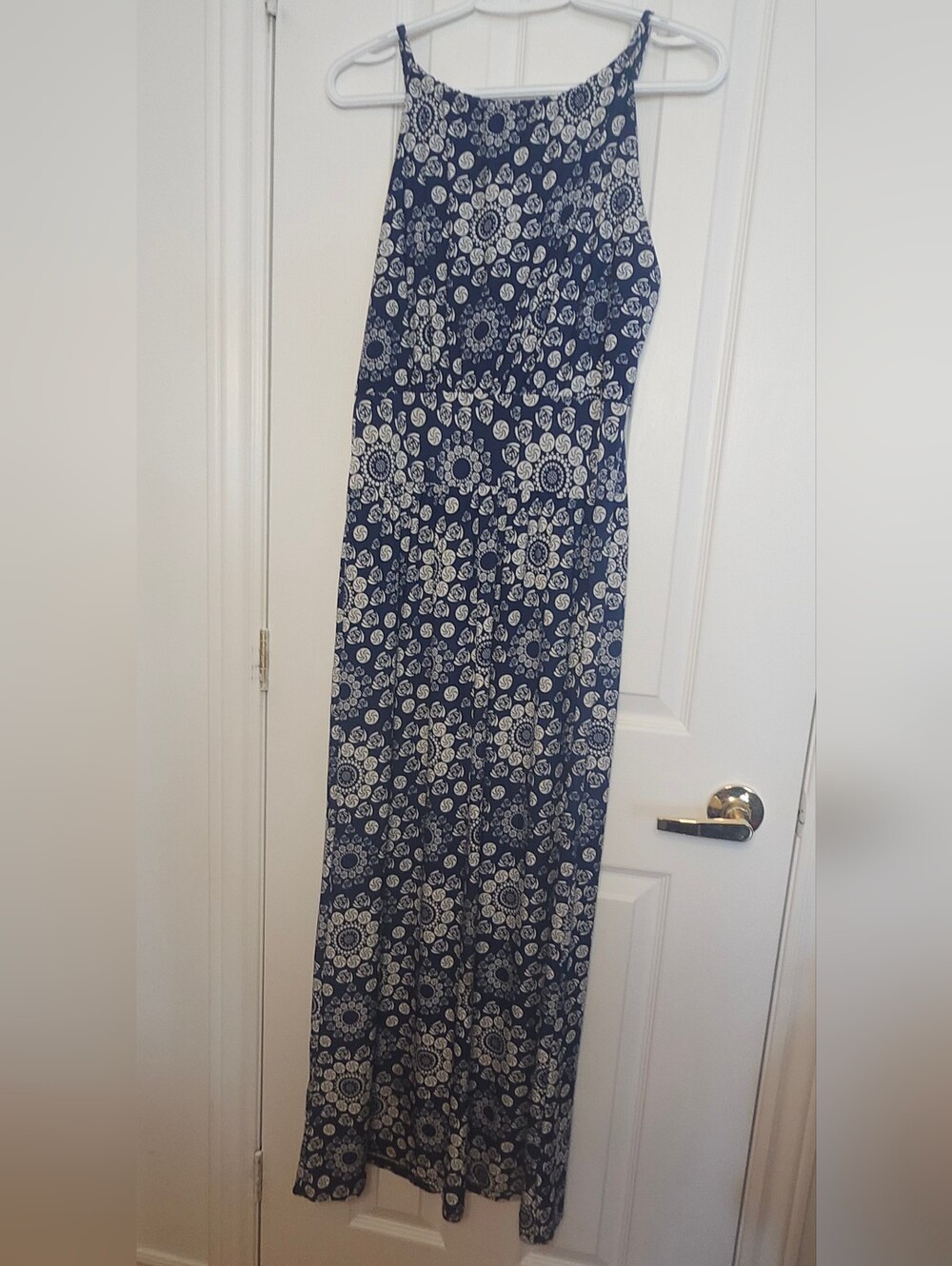 Jon & Anna Navy Blue and White Floral Maxi Dress - Size L - Picture 5 of 5